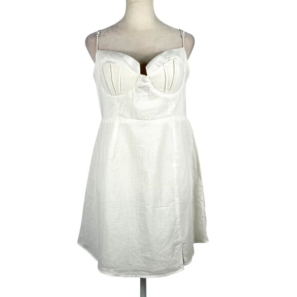 NWT Selfie Leslie Devoted Structured Bust Cami Strap Mini Dress in White Sz XL - Picture 3 of 12